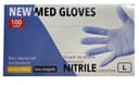 GUANTO PER ESAMINAZIONE MONOUSO NON STERILE IN NITRILE MISURA LARGE NEW MED GLOVE CON MANICHETTA SENZA POLVERE COLORE BLU 100 PEZZI