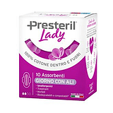 LADY PRESTERIL ASSORBENTI GIORNO CON ALI RIPIEGATI BIODEGRADABILI 10 PEZZI