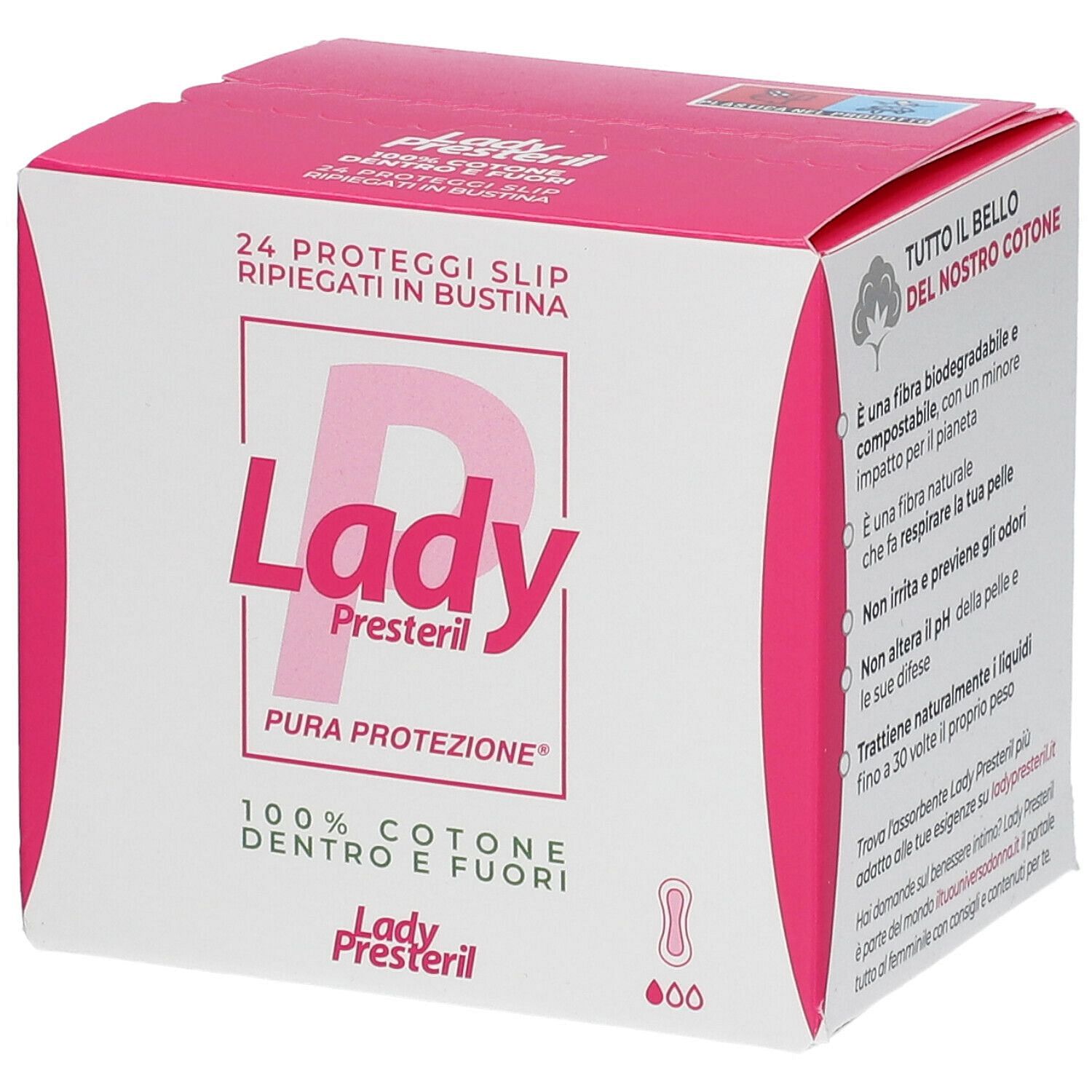 Lady Presteril Proteggi Slip Ripiegati Biodegradabili 24 Pezzi