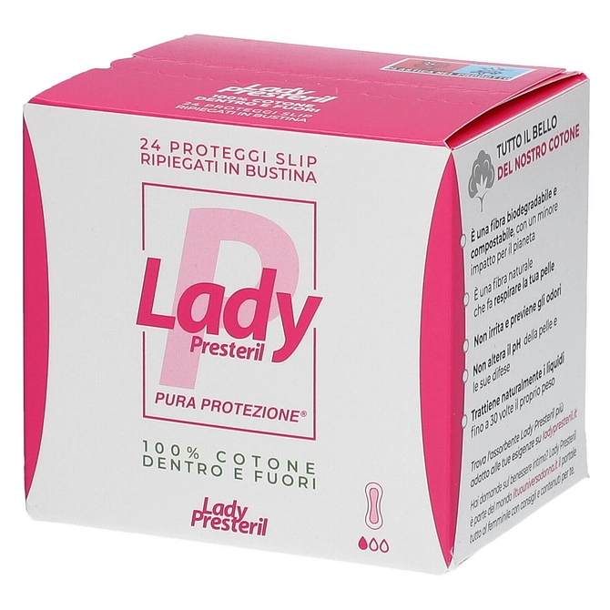 Lady Presteril Proteggi Slip Ripiegati Biodegradabili 24 Pezzi