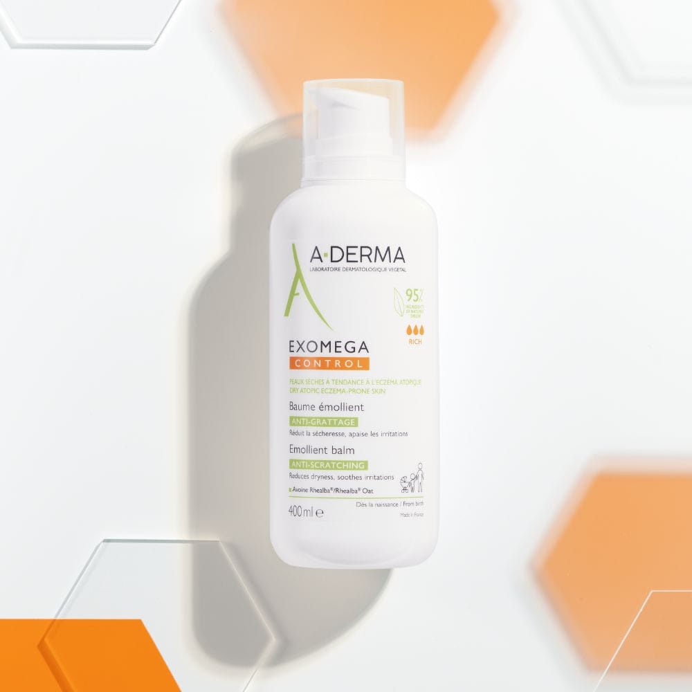 A-Derma Exomega Control Balsamo Emolliente Anti-grattage 400ml, Tripla Azione Lenisce la secchezza, gli arrossamenti e la sensazione di prurito, Pelle secca a tendenza atopica