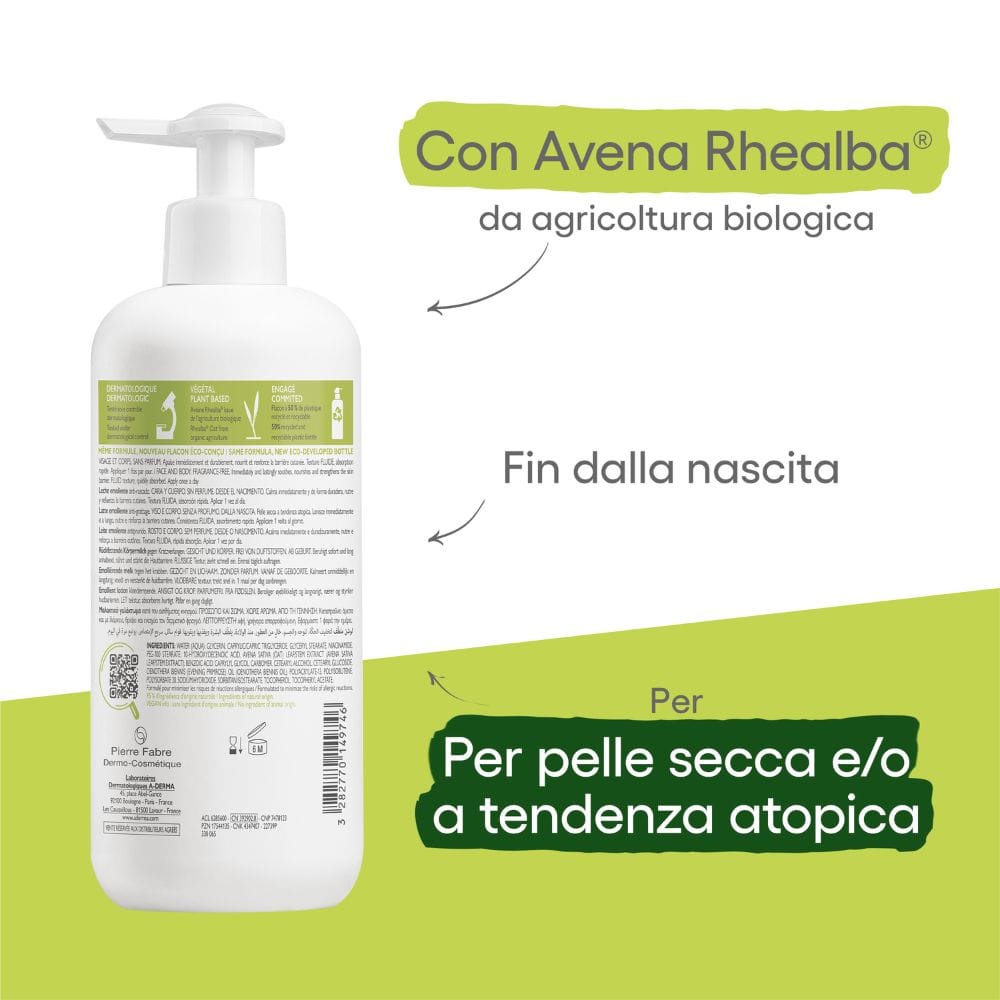 A-Derma Exomega Control Latte emolliente Anti-grattage 400ml, Lenisce la sensazione di prurito, Pelle secca a tendenza atopica