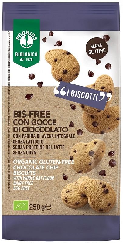 Probios Biscotti Bisfree Gocce Di Cioccolato 250 G