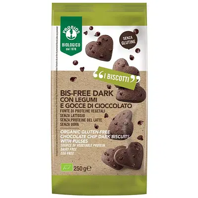PROBIOS BISCOTTO BISFREE DARK LEGUMI GOCCE DI CIOCCOLATO 250 G PROBIOS BISCOTTO BISFREE DARK LEGUMI GOCCE DI CIOCCOLATO 250 G