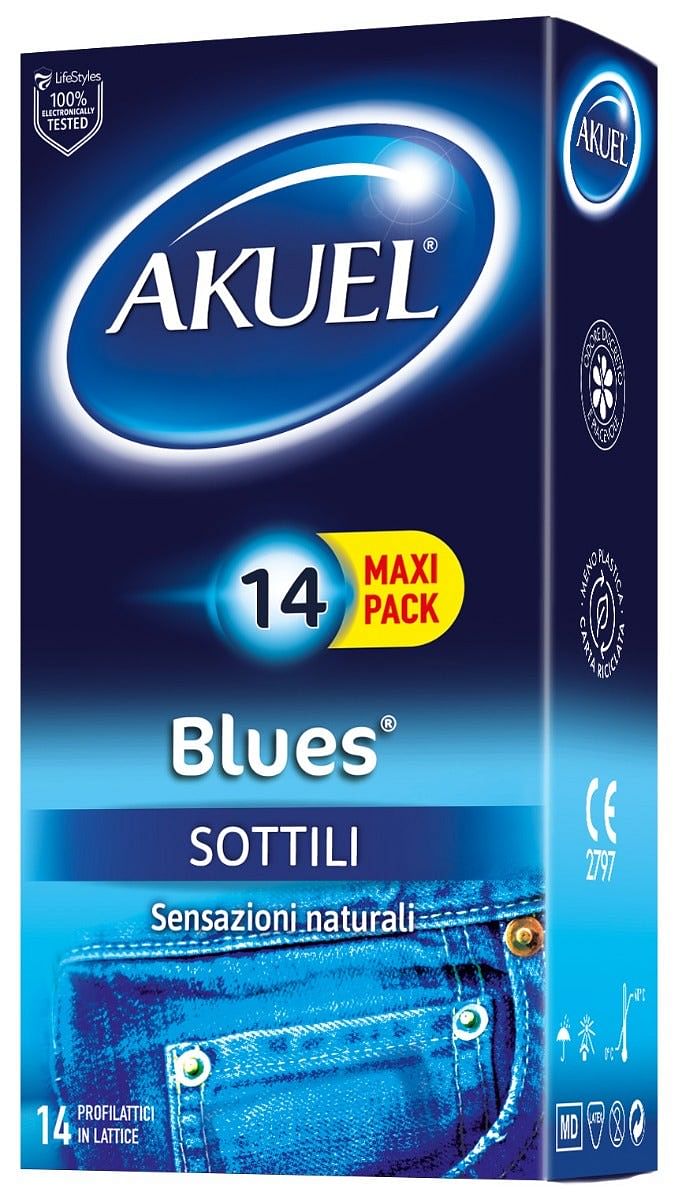 Profilattico Akuel Blues Sottile 14 Pezzi