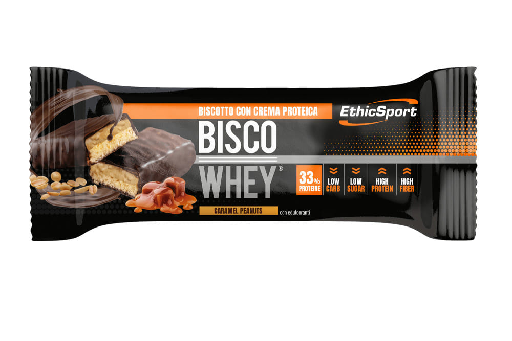BISCO WHEY CARAMEL PEANUTS BARRETTA PROTEICA 40 G