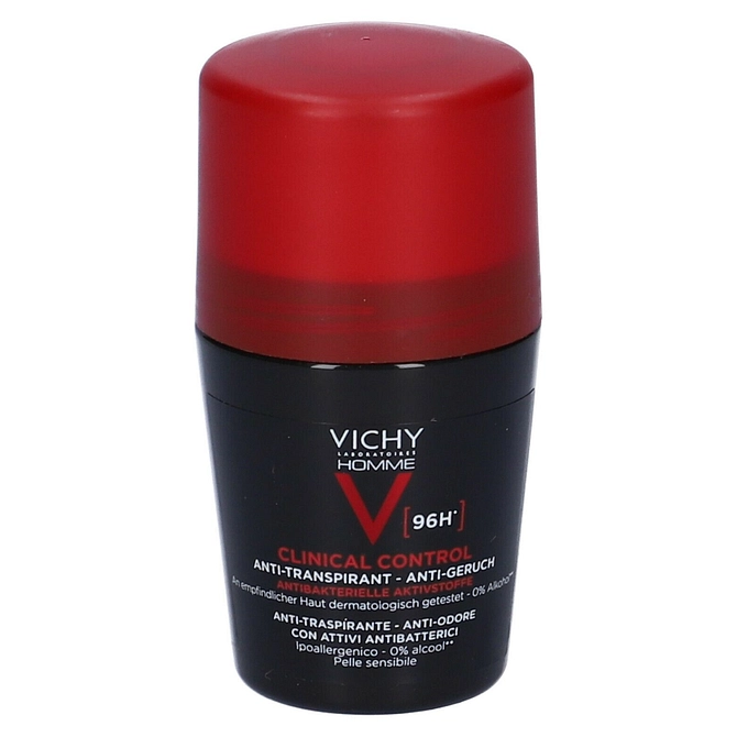 Vichy Homme Clinical Control Deodorante Roll  On 96 H Anti  Traspirante No Alcool.  Ipoallergenico. Anti  Batterico. 50 Ml