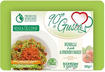 90 E GUSTA FUSILLI PISELLI AL POMODORO 300 G 90 E GUSTA FUSILLI PISELLI AL POMODORO 300 G