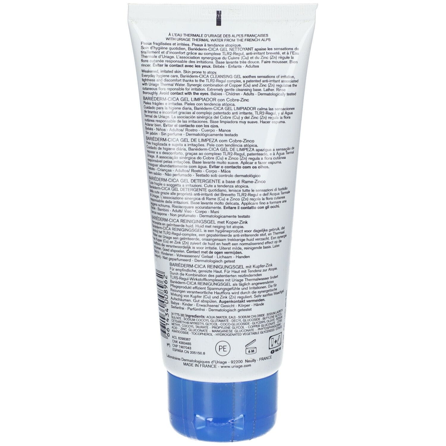 BARIEDERM CICA GEL NETTOYANT 200 ML