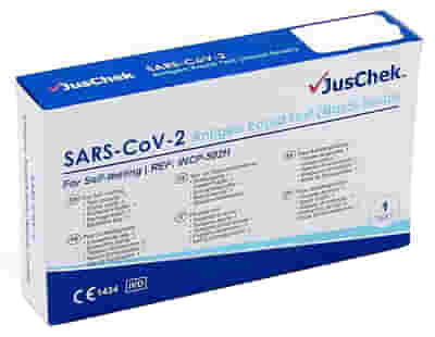 LEADING MED TEST ANTIGENICO RAPIDO COVID-19 JUSCHEK AUTODIAGNOSTICO DETERMINAZIONE QUALITATIVA ANTIGENI SARS-COV-2 IN TAMPONI NASALI MEDIANTE IMMUNOCROMATOGRAFIA