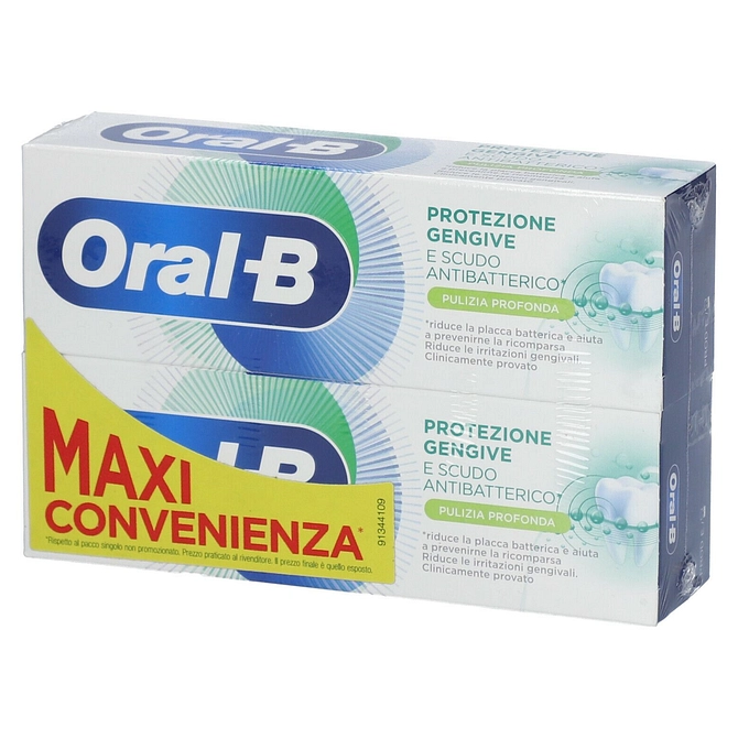 Oralb Protezione Gengive E Scudo Antibatterico Pulizia Profonda Dentifricio 2 X 75 Ml