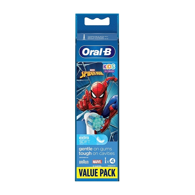 Oralb Kids Spiderman Testine Per Spazzolino Elettrico 4 Pezzi