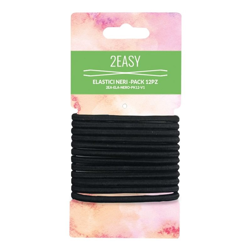 2 Easy Elastici Neri 12 Pezzi