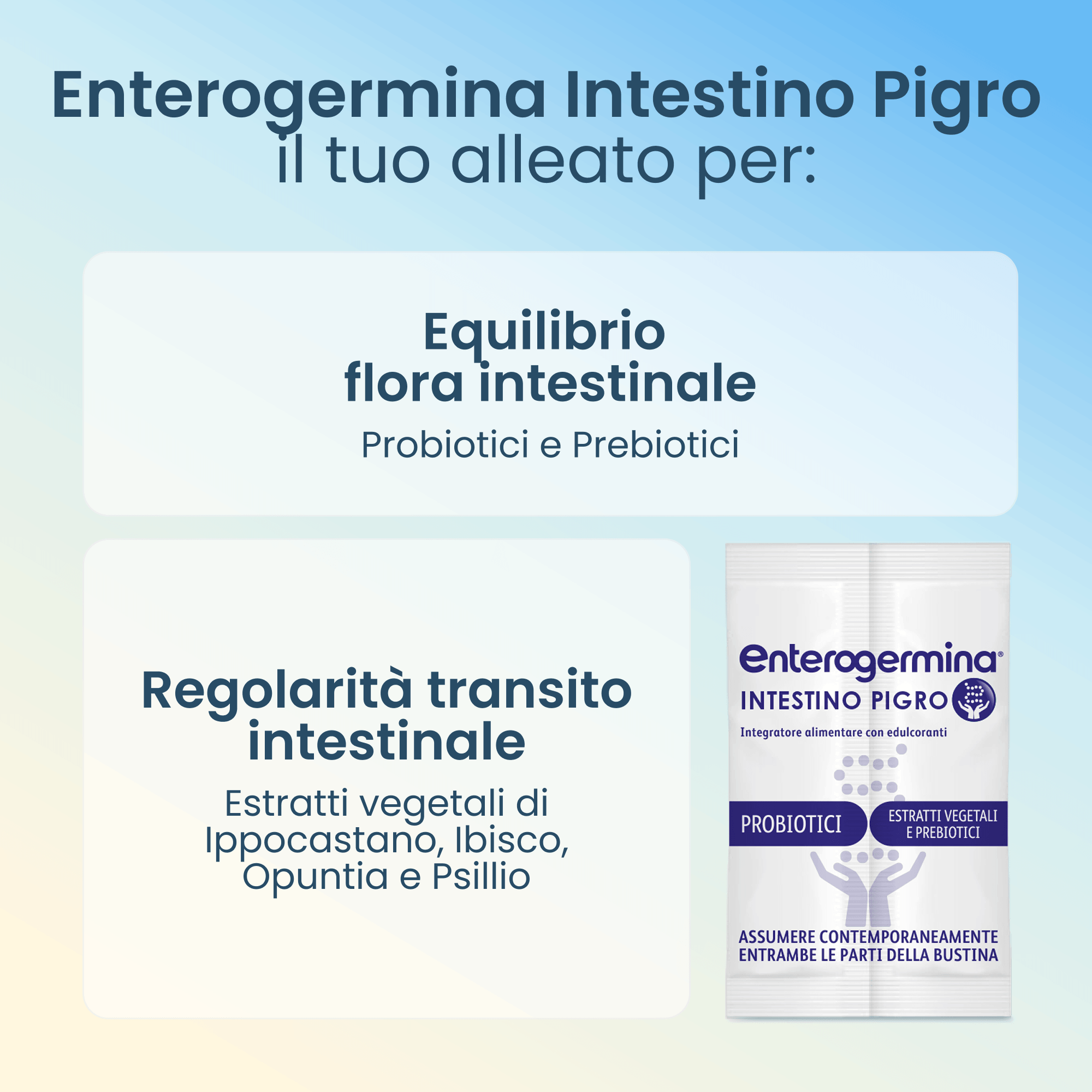 Enterogermina Intestino Pigro, Fermenti Lattici, Probiotici, prebiotici, Integratore Regolarità Intestinale, 20 Bustine