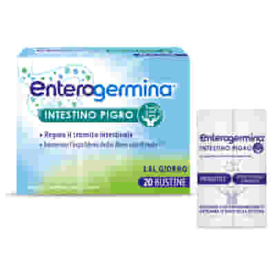 Enterogermina Intestino Pigro, Fermenti Lattici, Probiotici, prebiotici, Integratore Regolarità Intestinale, 20 Bustine