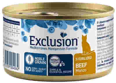 EXCLUSION MEDITERRANEO MONOPROTEIN NOBLE GRAIN STERILIZED BEEF 85 G