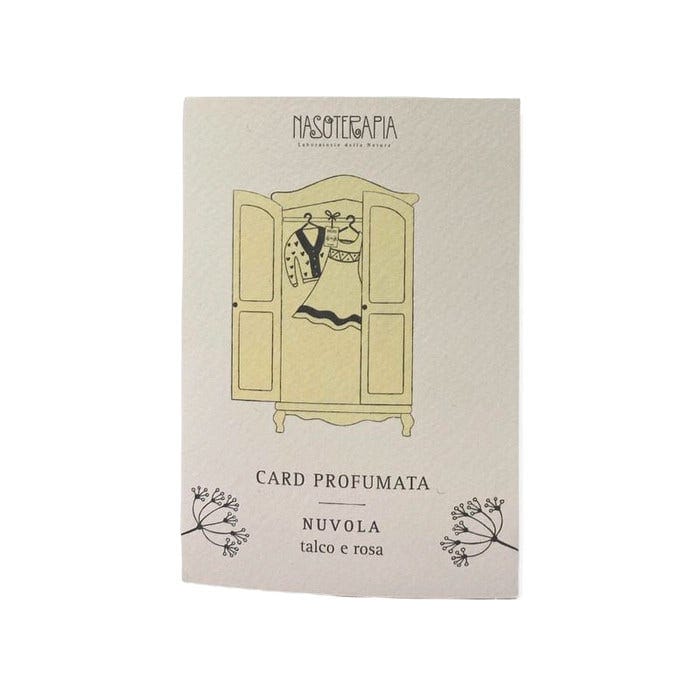 CARD PROFUMATA SINGOLA NUVOLA DI TALCO E ROSA NASOTERAPIA