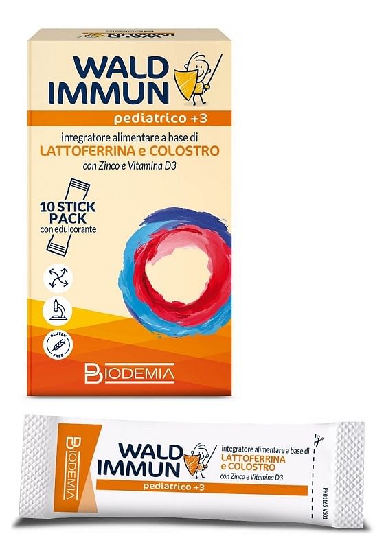 Wald Immun Pediatrico +3 10 Stick Gusto Cioccolato