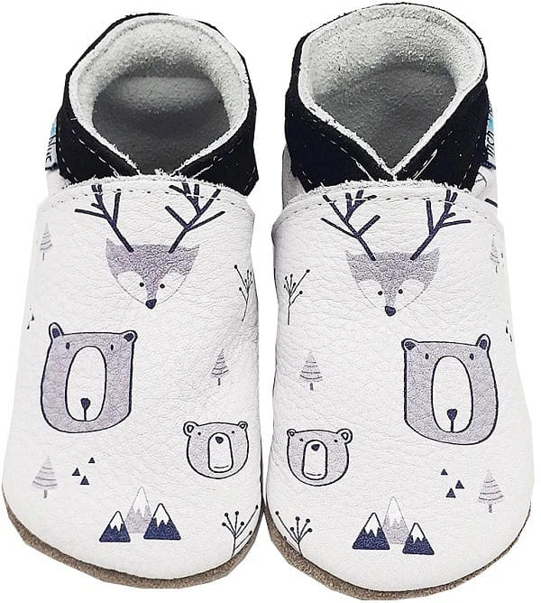 BABBUCCE ECOMIKRO L'ORSO SUOLA IN PELLE X-LARGE 18-24 MESI