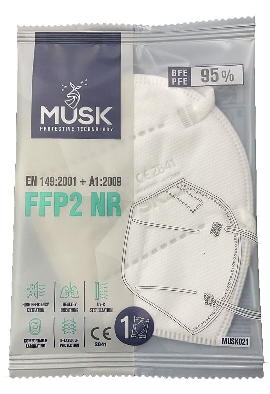 Musk Mascherina Ffp2 Musk021 White 10 Pezzi