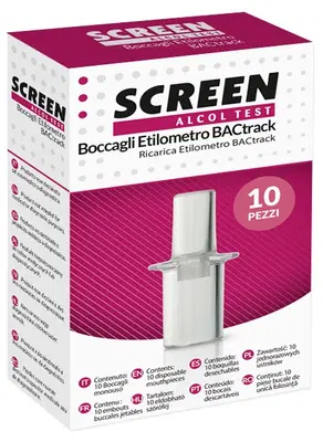 SCREEN ALCOL TEST BOCCAGLI ETILOMETRO BACTRACK RICARICA 10 PEZZI SCREEN ALCOL TEST BOCCAGLI ETILOMETRO BACTRACK RICARICA 10 PEZZI