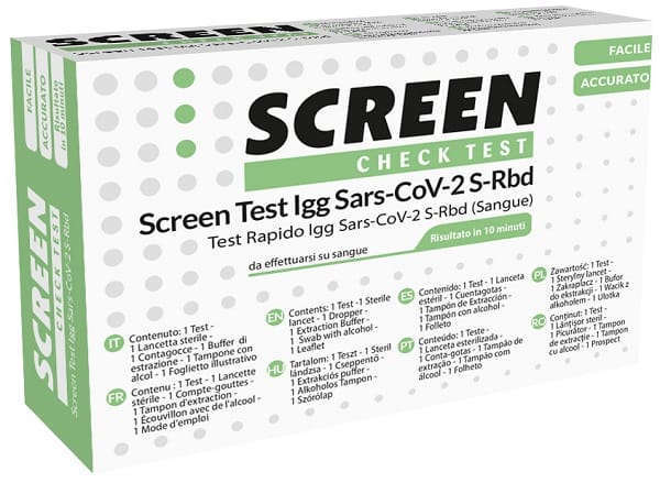 Screen Test Sierologico Rapido Autodiagnostico Covid 19 Anticorpi Igg Sars Cov 2 Nel Sangue Screen