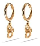 ORECCHINO MJ POST 333 CERCHIETTO ORO ROSA CON PENDENTE CUORI