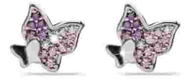 ORECCHINO MJ POST 343 FARFALLA CON BRILLANTI E FARFALLINA