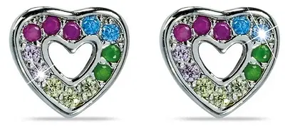 ORECCHINO MJ POST 344 CUORE CON CRISTALLI MULTICOLOR ORECCHINO MJ POST 344 CUORE CON CRISTALLI MULTICOLOR