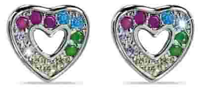 ORECCHINO MJ POST 344 CUORE CON CRISTALLI MULTICOLOR