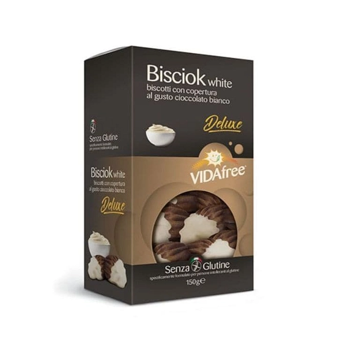 Bisciok White Al Cioccolato Bianco Vidafree Biscotti Senza Glutine 150 G