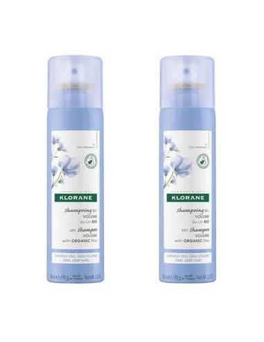 KLORANE DUO SHAMPOO SECCO LINO BIO 2 PEZZI DA 150 ML