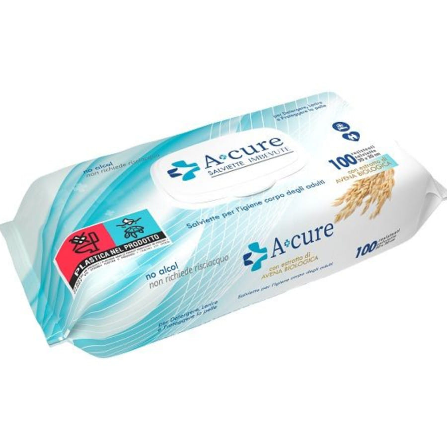 A+CURE IGIENE CORPO SALVIETTE IMBEVUTE 100 PEZZI