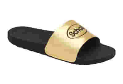 CALZATURA SCHOLL WOW MIRROR SYNTHETIC WOMAN GOLD/BLACK TECNOLOGIA GENERAL COMFORT MATERIALE SINTETICO A SPECCHIO FODERA TOMAIA TESSUTO FODERA SOTTOPIEDE PVC 40 SS22
