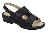 SANDALO EMILIA ELASTIC LEATHER WOMAN BLACK TECNOLOGIA BIOPRINT MATERIALE PELLE FODERA TOMAIA SCAMOSCIATO FODERA SOTTOPIEDE PELLE SCAMOSCIATA 39 SS22