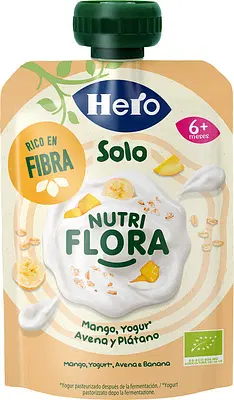 HERO BABY SOLO POUCH NUTRIFLORA YOGURT MANGO AVENA BANANA 100 G HERO BABY SOLO POUCH NUTRIFLORA YOGURT MANGO AVENA BANANA 100 G