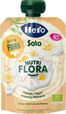 HERO BABY SOLO POUCH NUTRIFLORA YOGURT MANGO AVENA BANANA 100 G