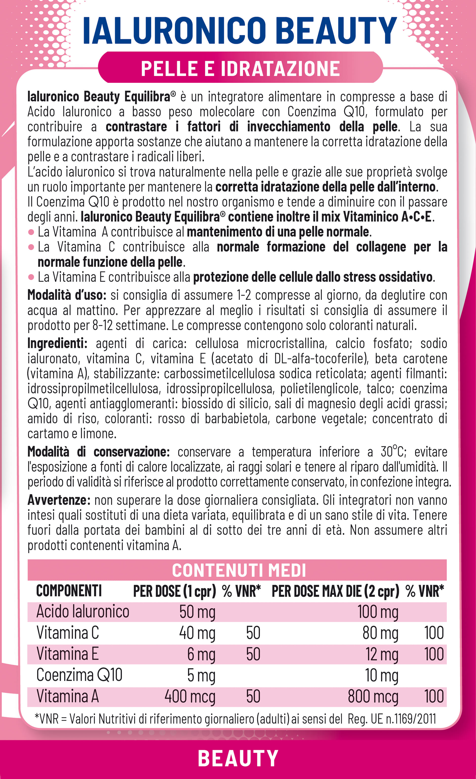 EQUILIBRA IALURONICO BEAUTY 30 COMPRESSE