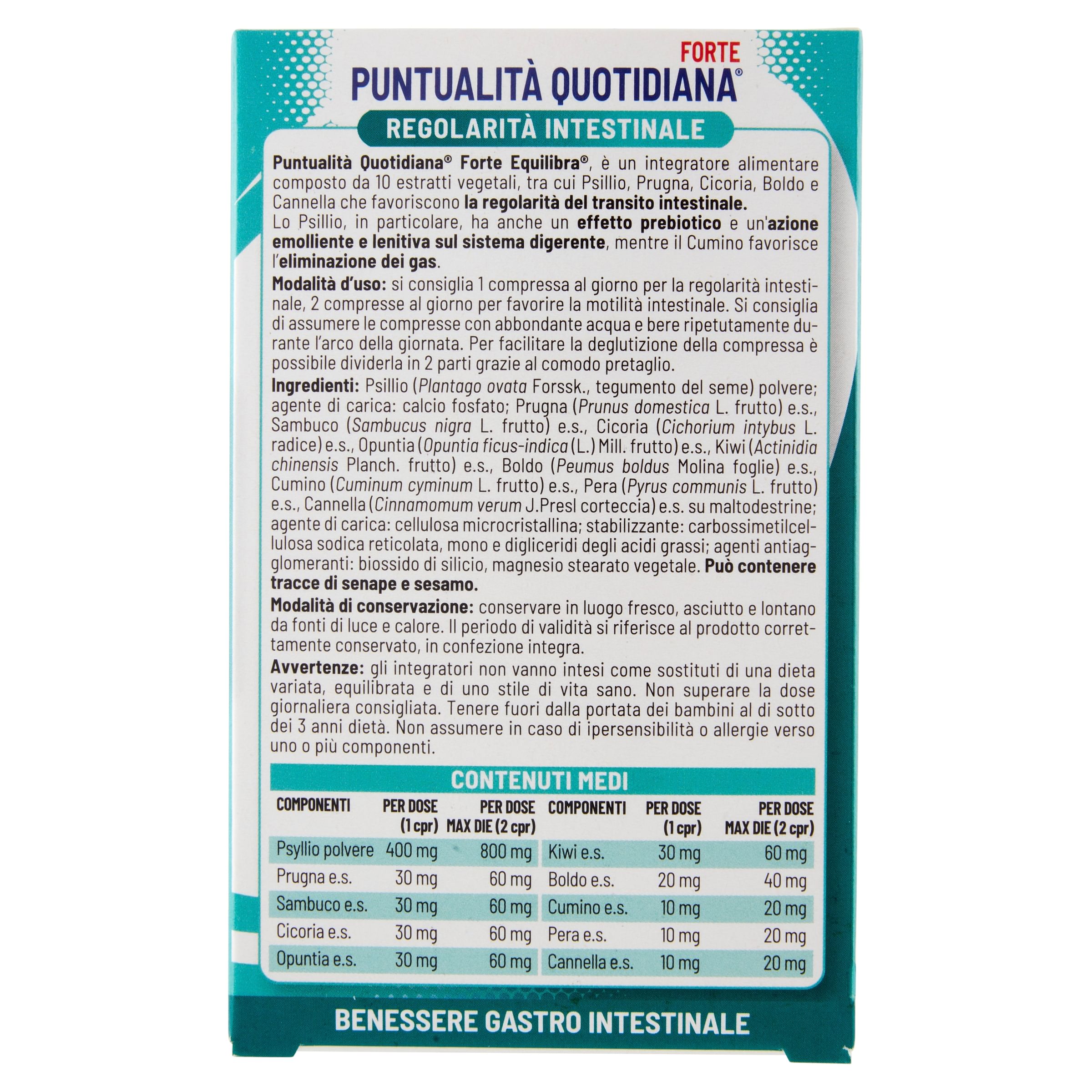 Equilibra Puntualita' Quotidiana Forte 30 Compresse