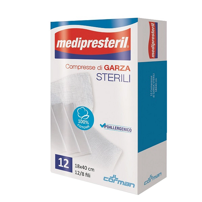 Garza Compressa Medipresteril 12/8 Fu 18 X40 Cm 12 Pezzi