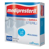 GARZA COMPRESSA MEDIPRESTERIL 12/8 FU 10X10CM 100 PEZZI