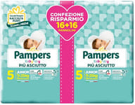 PAMPERS BABY DRY PANNOLINI DUO DOWNCOUNT JUNIOR 32 PEZZI