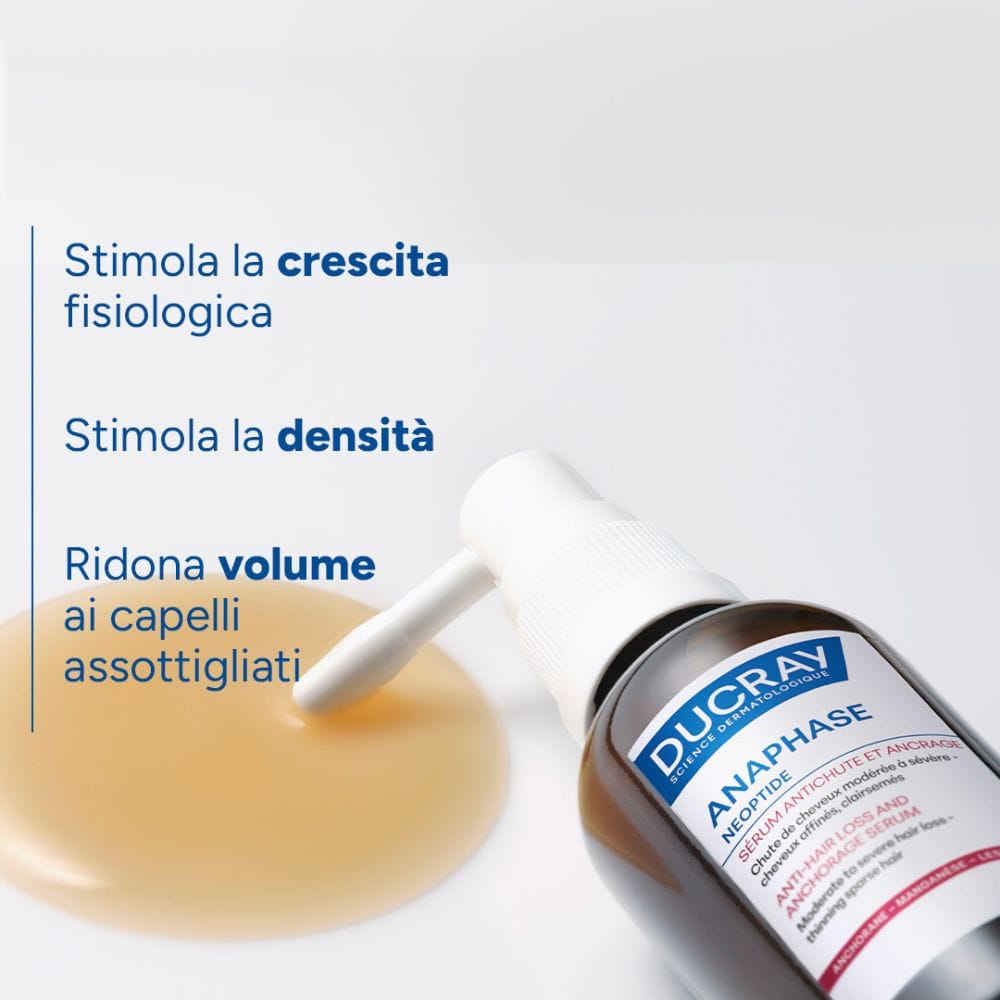 Ducray Anaphase Neoptide Siero contro la caduta e ancoraggio dei capelli, Capelli più Densi e Resistenti, Caduta cronica, 50ml