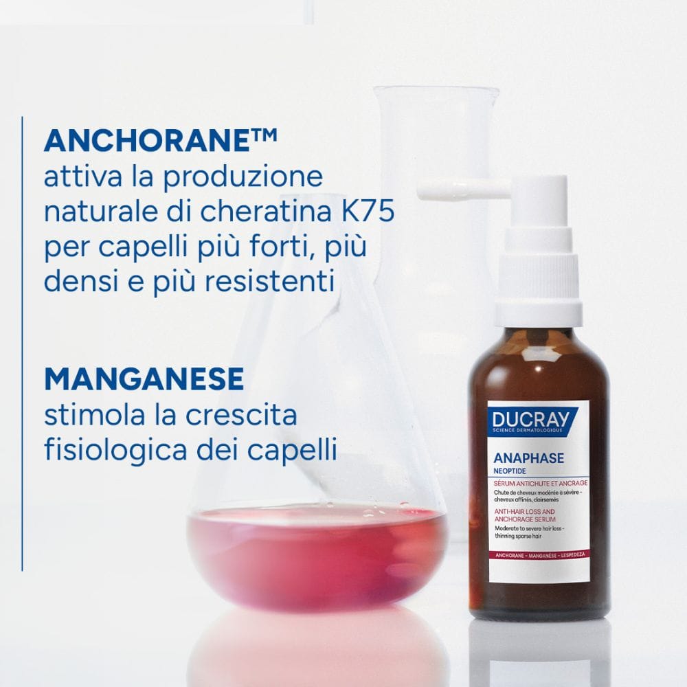 Ducray Anaphase Neoptide Siero contro la caduta e ancoraggio dei capelli, Capelli più Densi e Resistenti, Caduta cronica, 50ml