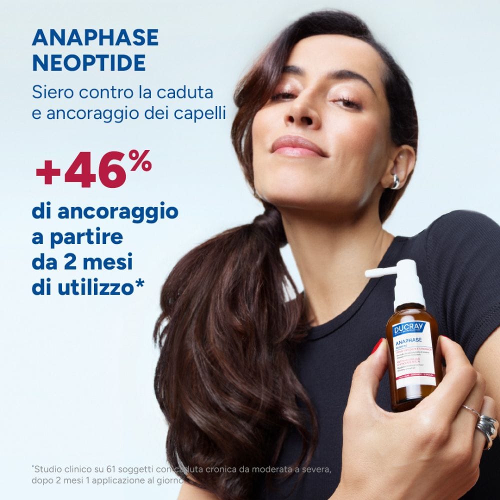 Ducray Anaphase Neoptide Siero contro la caduta e ancoraggio dei capelli, Capelli più Densi e Resistenti, Caduta cronica, 50ml