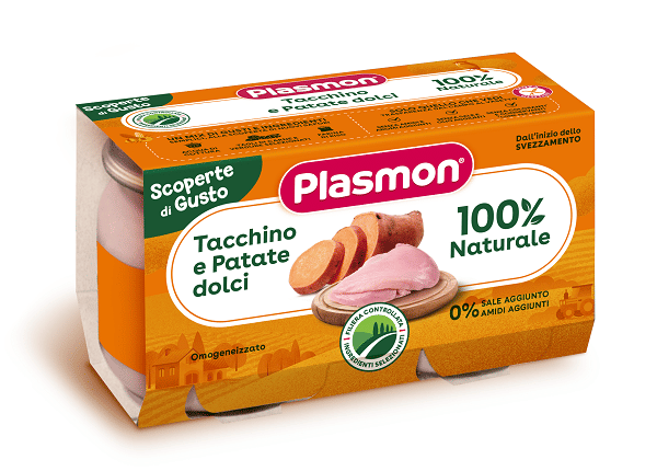 PLASMON OMOGENEIZZATI TACCHINO PATATE DOLCI 2 PEZZI DA 120 G