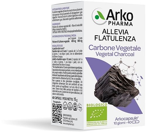 Arko Capsule Carbone Vegetale Bio 40 Capsule