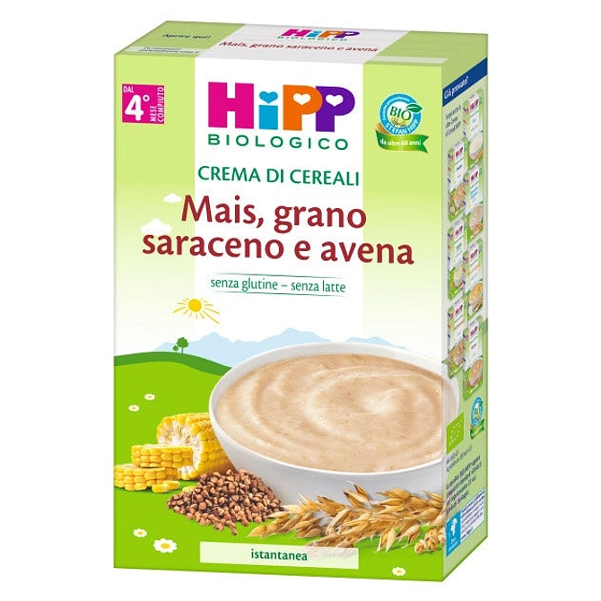 Hipp Bio Crema Cereali Mais/Grano Saraceno/Avena 200 G