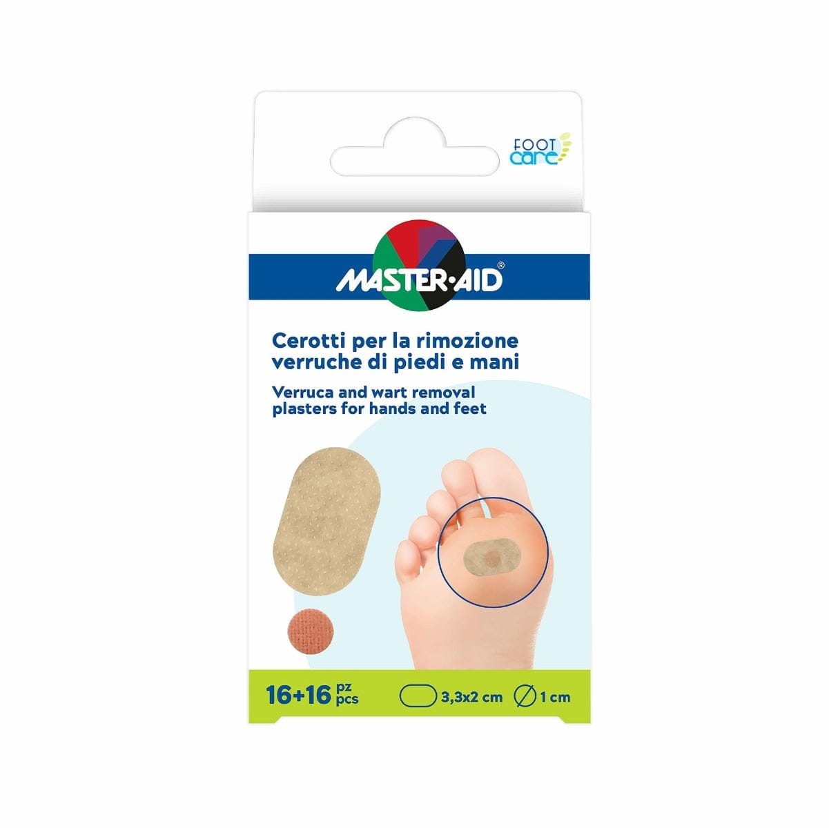 CEROTTO VERRUCHE MASTER-AID FOOTCARE PIEDI/MANI 16 PEZZI E4