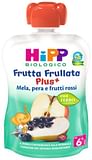 HIPP BIO FRUTTA FRULLATA PLUS + MELA PERA FRUTTI ROSSI CON FERRO 90 G